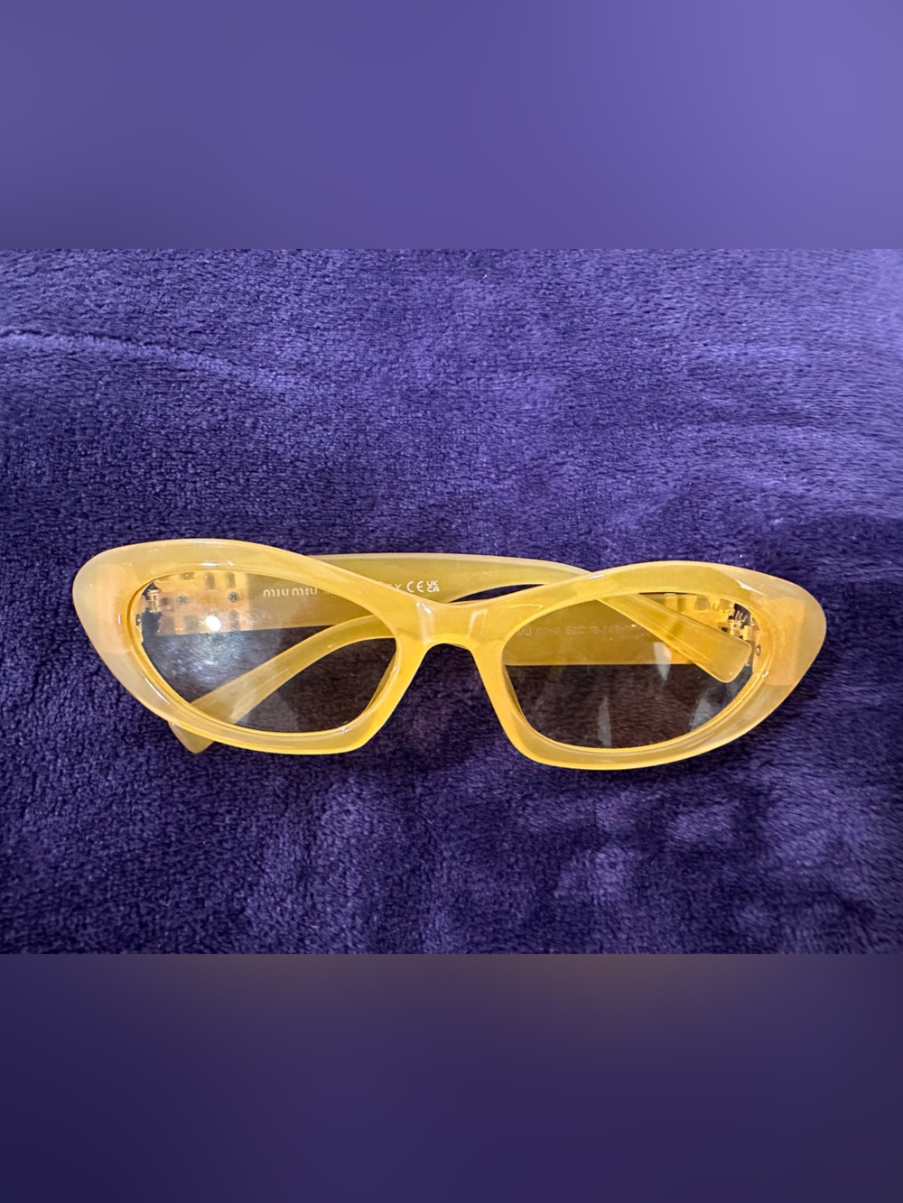 Yellow Oversized Miu Miu Cat Eye Sunglasses